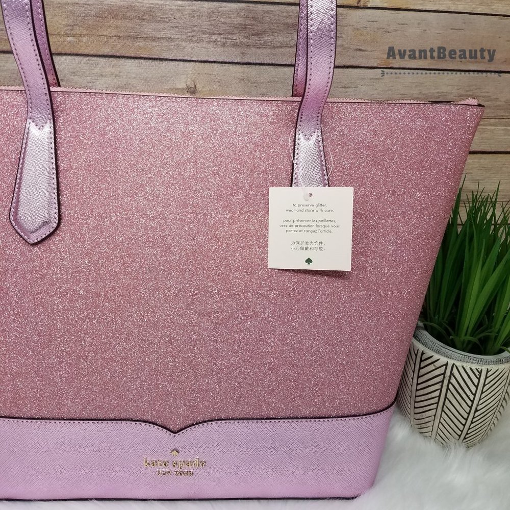 Kate Spade  Lola Glitter Tote Shoulder Rose Pink - Picture 3 of 14